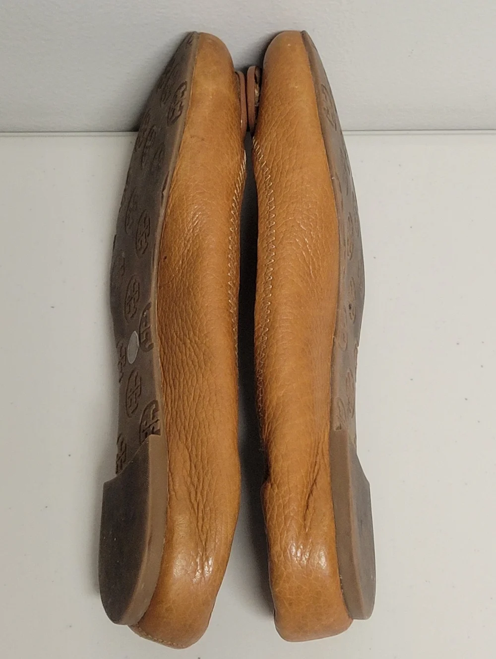 Tory Burch Reva Royal Tan Logo Ballet Flats Size 7M. - Picture 5 of 12